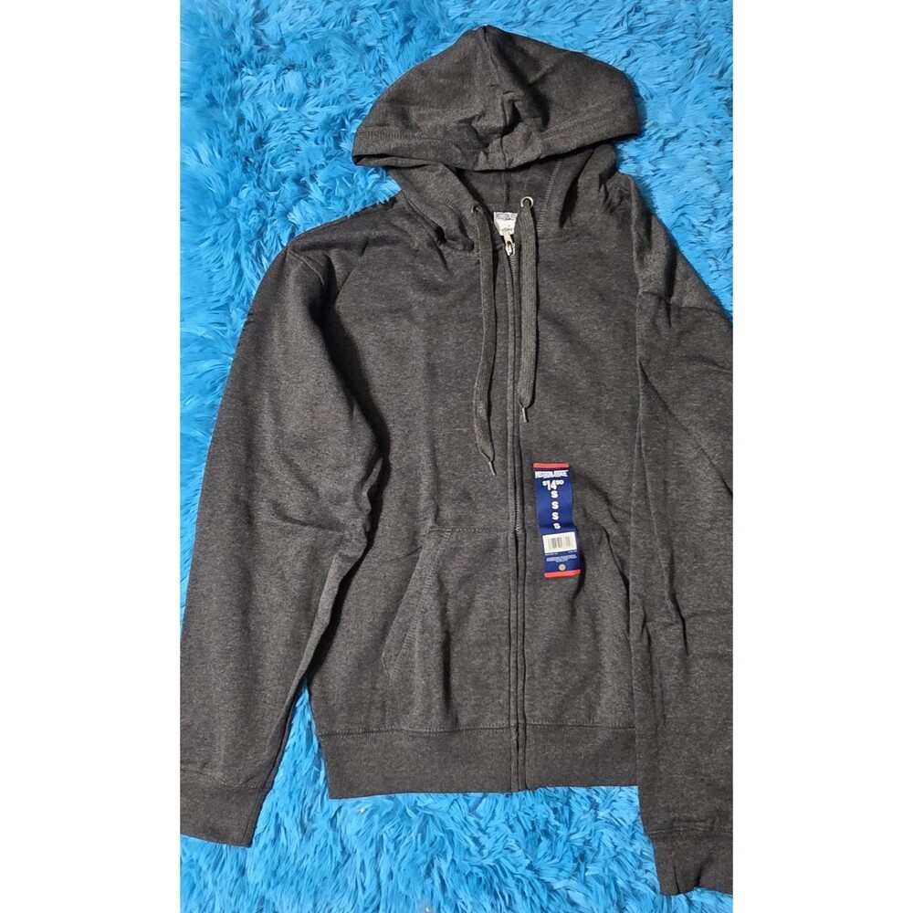 Mens Mission Ridge Charcoal Heather Full Zip Up Hoodie With Pockets- Size Small